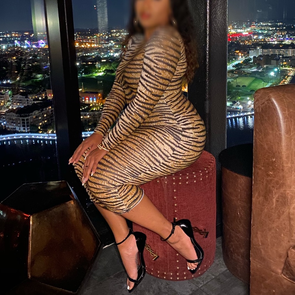 Leopard skin midi dress